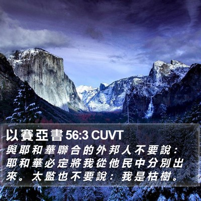 以 賽 亞 書 56:3 CUVT Bible Verse Image