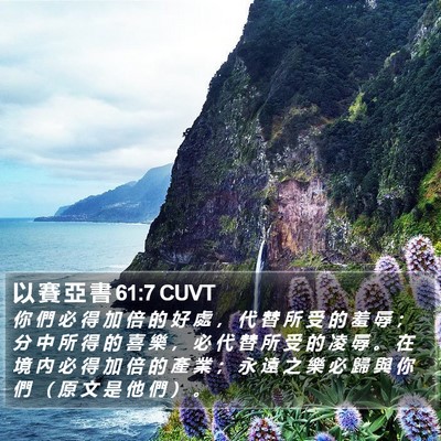 以 賽 亞 書 61:7 CUVT Bible Verse Image