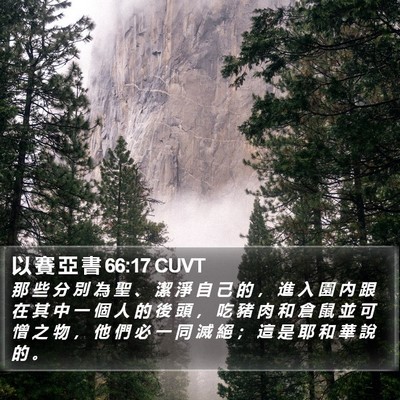 以 賽 亞 書 66:17 CUVT Bible Verse Image