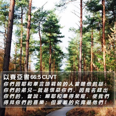 以 賽 亞 書 66:5 CUVT Bible Verse Image