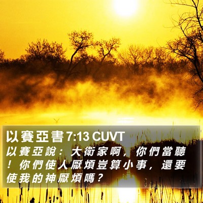 以 賽 亞 書 7:13 CUVT Bible Verse Image