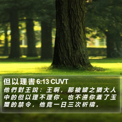 但 以 理 書 6:13 CUVT Bible Verse Image