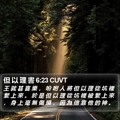但 以 理 書 6:23 CUVT Bible Verse Image