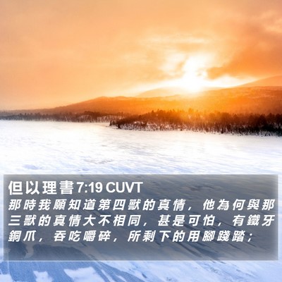 但 以 理 書 7:19 CUVT Bible Verse Image