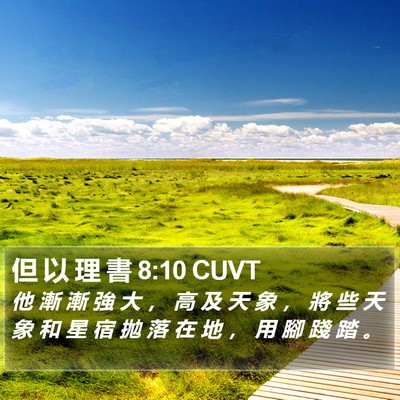 但 以 理 書 8:10 CUVT Bible Verse Image