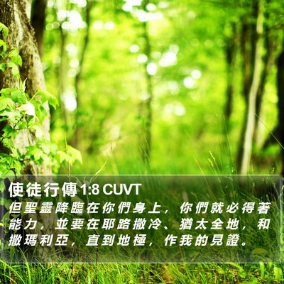 使 徒 行 傳 1:8 CUVT Bible Verse Image