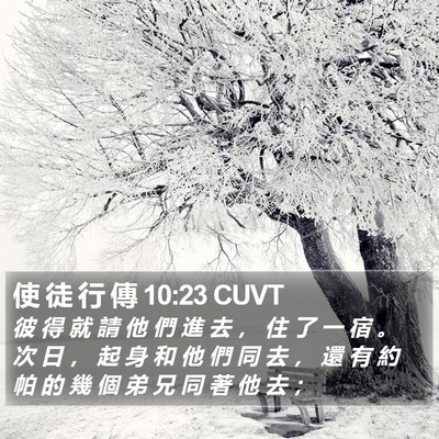 使 徒 行 傳 10:23 CUVT Bible Verse Image