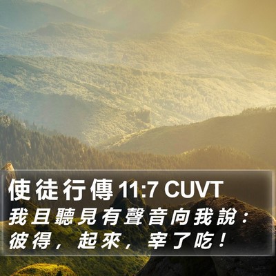 使 徒 行 傳 11:7 CUVT Bible Verse Image