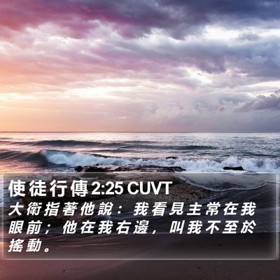 使 徒 行 傳 2:25 CUVT Bible Verse Image