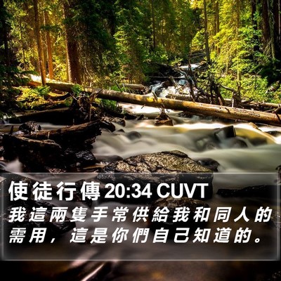 使 徒 行 傳 20:34 CUVT Bible Verse Image