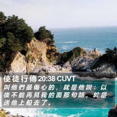 使 徒 行 傳 20:38 CUVT Bible Verse Image