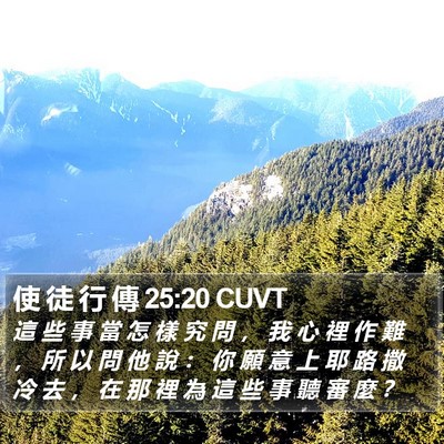 使 徒 行 傳 25:20 CUVT Bible Verse Image