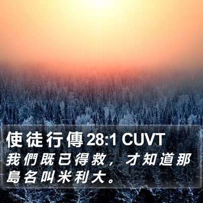 使 徒 行 傳 28:1 CUVT Bible Verse Image