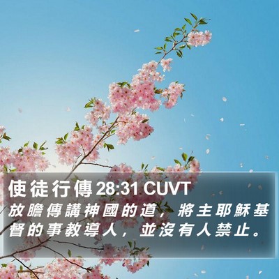 使 徒 行 傳 28:31 CUVT Bible Verse Image