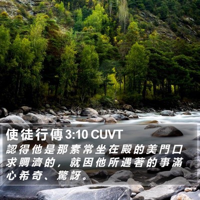 使 徒 行 傳 3:10 CUVT Bible Verse Image