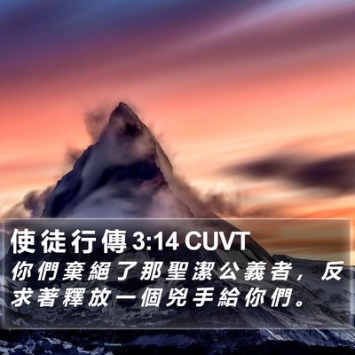 使 徒 行 傳 3:14 CUVT Bible Verse Image