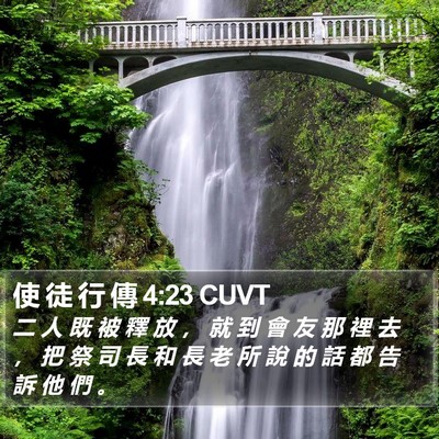 使 徒 行 傳 4:23 CUVT Bible Verse Image