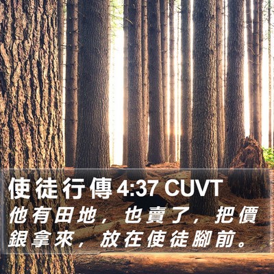 使 徒 行 傳 4:37 CUVT Bible Verse Image