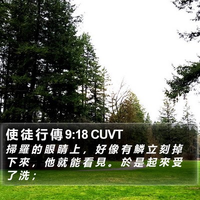 使 徒 行 傳 9:18 CUVT Bible Verse Image