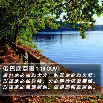 俄 巴 底 亞 書 1:18 CUVT Bible Verse Image