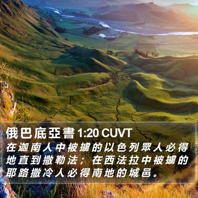 俄 巴 底 亞 書 1:20 CUVT Bible Verse Image