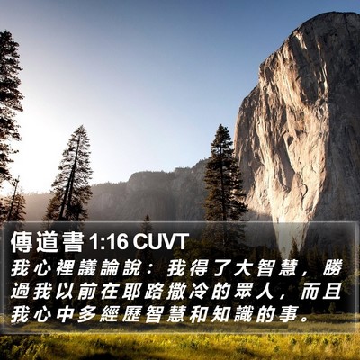 傳 道 書 1:16 CUVT Bible Verse Image