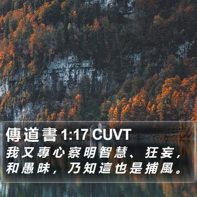傳 道 書 1:17 CUVT Bible Verse Image