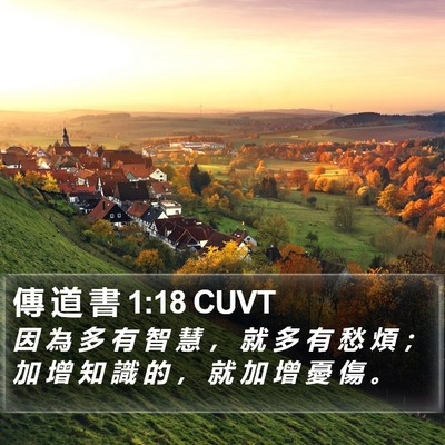 傳 道 書 1:18 CUVT Bible Verse Image