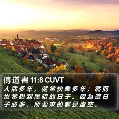 傳 道 書 11:8 CUVT Bible Verse Image