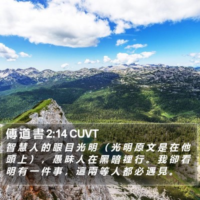 傳 道 書 2:14 CUVT Bible Verse Image