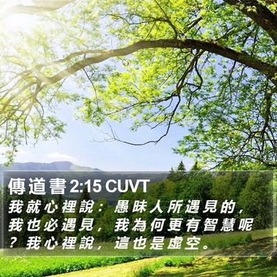 傳 道 書 2:15 CUVT Bible Verse Image