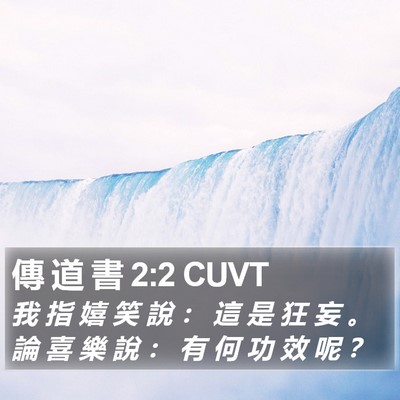 傳 道 書 2:2 CUVT Bible Verse Image