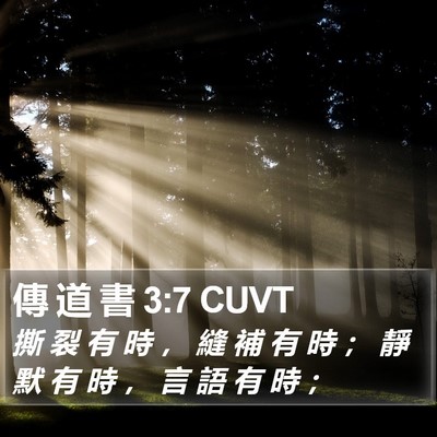 傳 道 書 3:7 CUVT Bible Verse Image