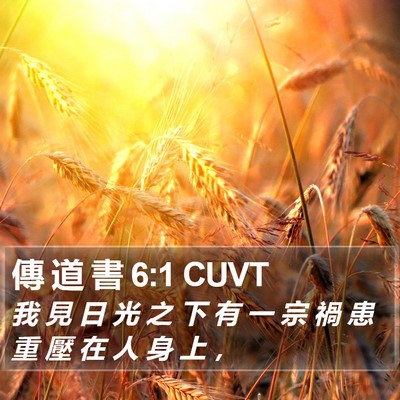 傳 道 書 6:1 CUVT Bible Verse Image