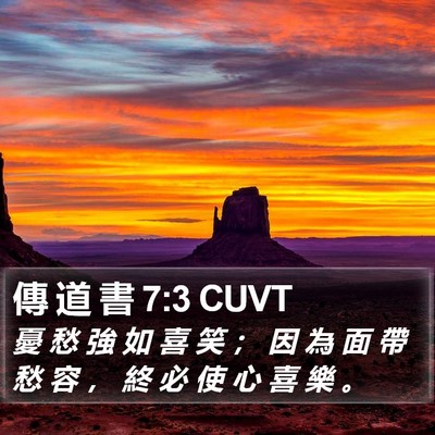 傳 道 書 7:3 CUVT Bible Verse Image