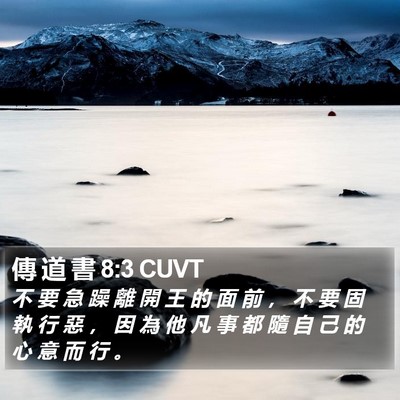 傳 道 書 8:3 CUVT Bible Verse Image