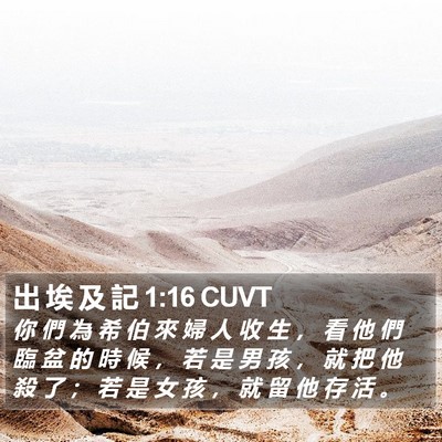 出 埃 及 記 1:16 CUVT Bible Verse Image