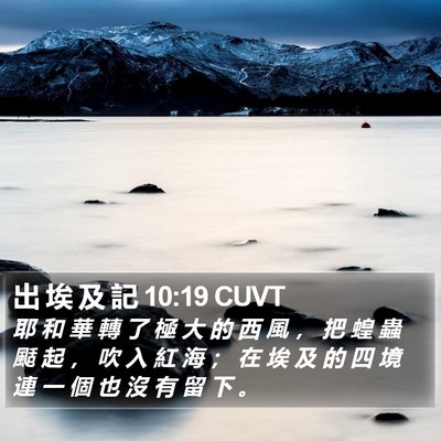 出 埃 及 記 10:19 CUVT Bible Verse Image