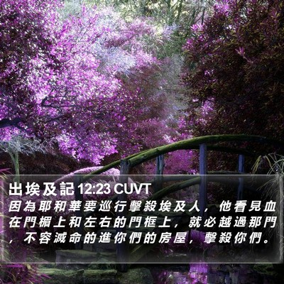 出 埃 及 記 12:23 CUVT Bible Verse Image