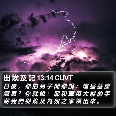 出 埃 及 記 13:14 CUVT Bible Verse Image