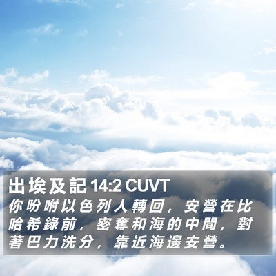 出 埃 及 記 14:2 CUVT Bible Verse Image