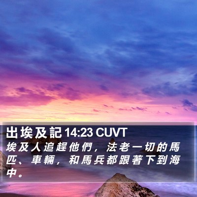 出 埃 及 記 14:23 CUVT Bible Verse Image