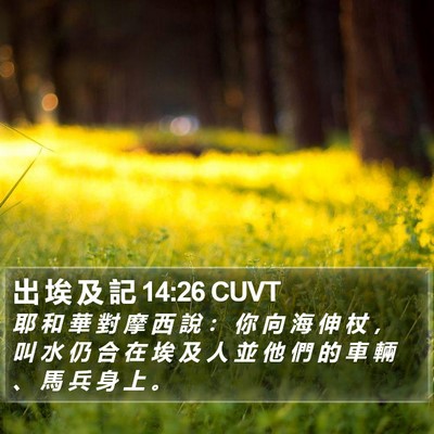 出 埃 及 記 14:26 CUVT Bible Verse Image