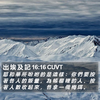 出 埃 及 記 16:16 CUVT Bible Verse Image