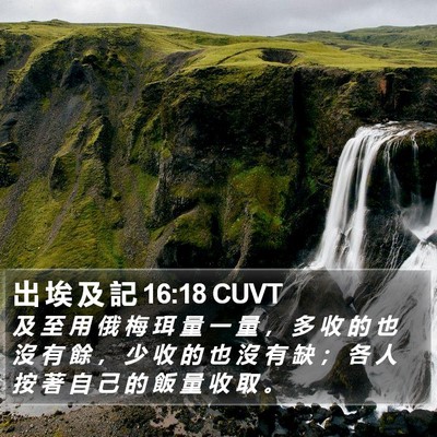 出 埃 及 記 16:18 CUVT Bible Verse Image