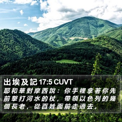 出 埃 及 記 17:5 CUVT Bible Verse Image
