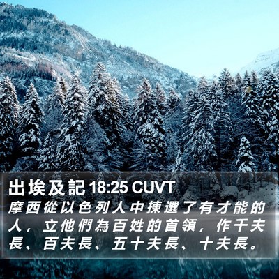 出 埃 及 記 18:25 CUVT Bible Verse Image