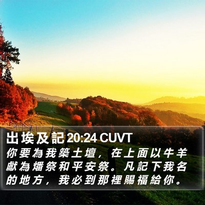 出 埃 及 記 20:24 CUVT Bible Verse Image
