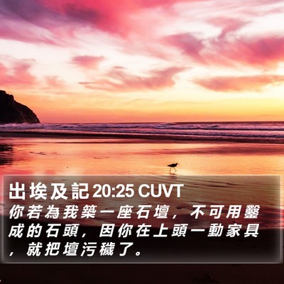 出 埃 及 記 20:25 CUVT Bible Verse Image