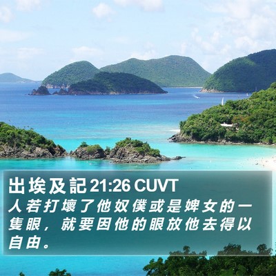 出 埃 及 記 21:26 CUVT Bible Verse Image